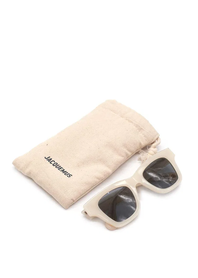 Jacquemus Cream Les Lunettes D-frame Sunglasses in White from HEWI