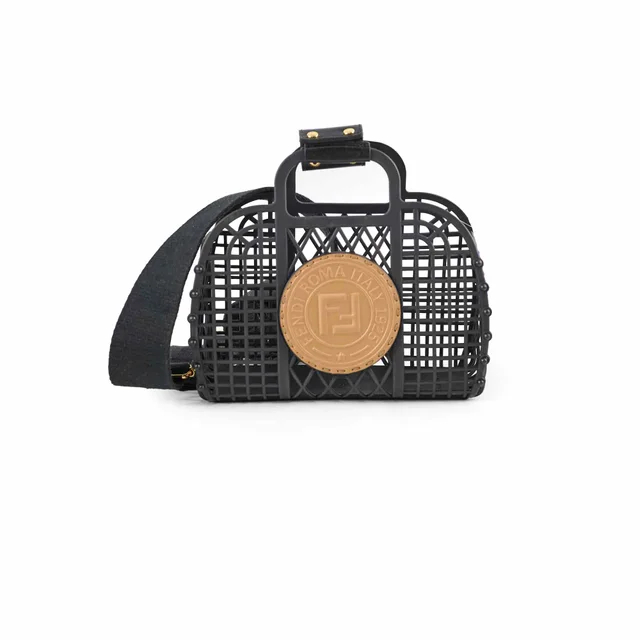 Fendi Vitello Liberty Basket Bag Black in Black from The Purse Affair