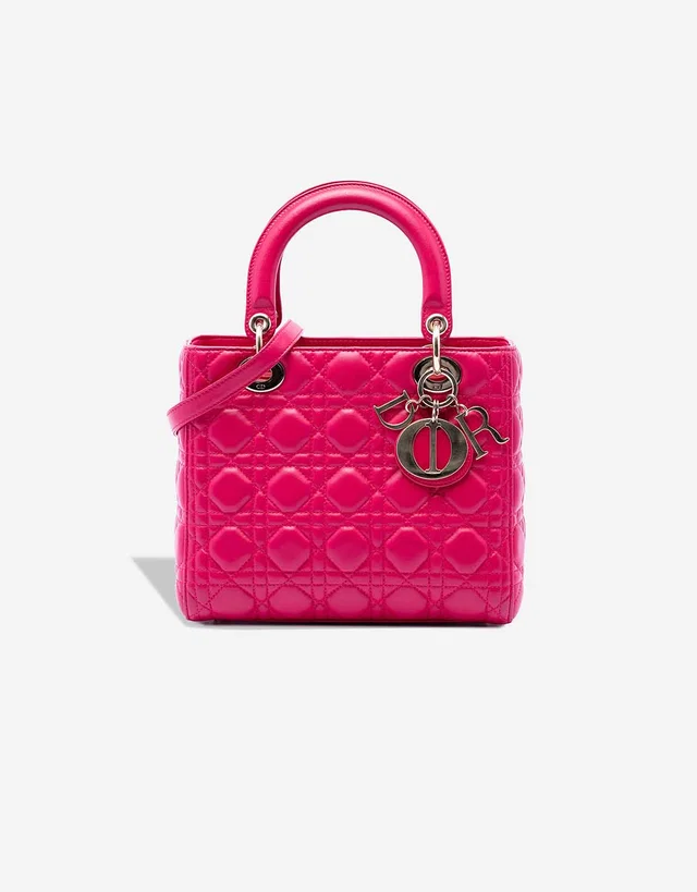 Dior Lady Medium Lamb Pink in Pink Lambskin from SACLÀB