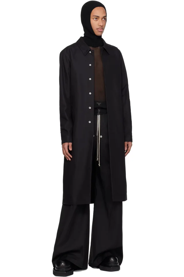 Rick Owens Black Temple Brad Coat, photo 4 of 4 from SSENSE
