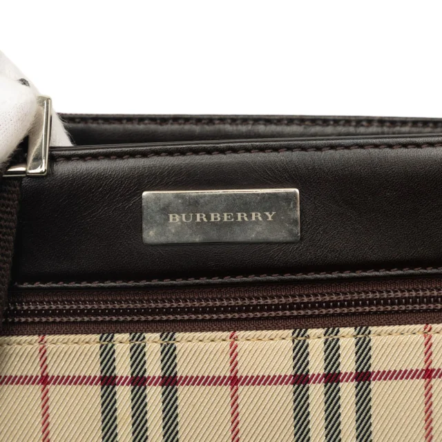 Beige Burberry House Check Canvas Crossbody in Beige Canvas from Designer Revival, photo 5 of 6