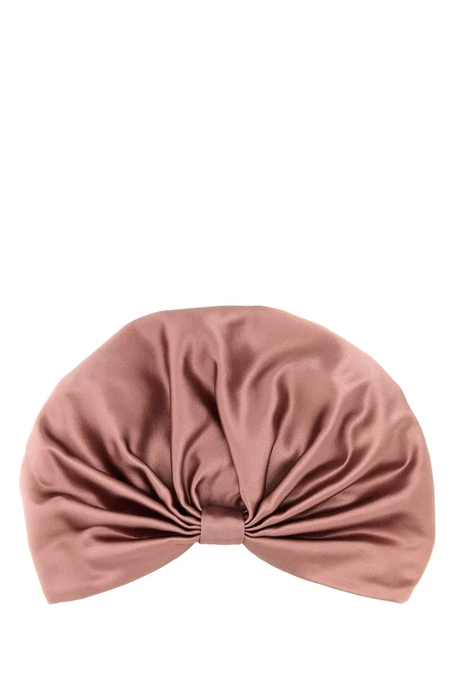 Valentino Garavani 6w2hh004qid Silk Beanie — Rose Gold Beanies in Pink Silk from HEWI