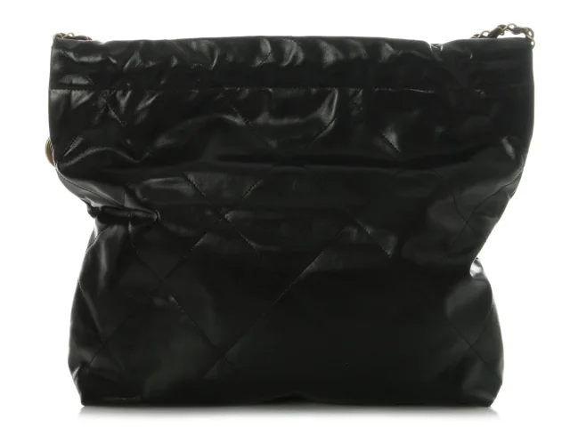 Chanel Quilted Shiny Calfskin 22 in Black Calfskin from Ann's Fabulous Finds, photo 5 of 10