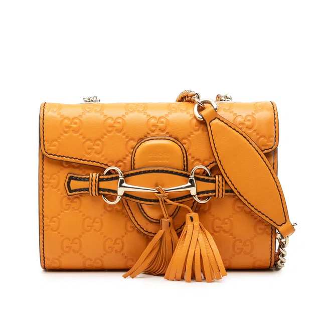 Orange Gucci Mini Guccissima Emily Crossbody in Orange Leather from Designer Revival