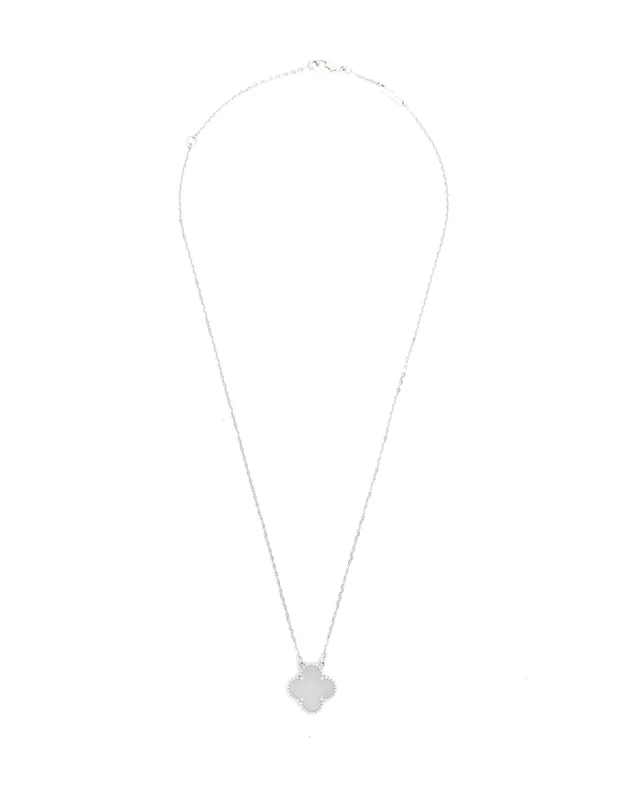 Van Cleef & Arpels Vintage Alhambra Chalcedony Necklace in Silk from A Retro Tale, photo 2 of 2