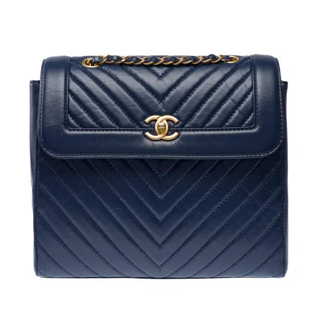 Sac Chanel En Cuir Bleu - 103151 Blue in Blue Leather from HEWI