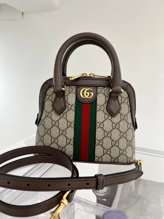 Gucci Beige+Brown GG Supreme Canvas Bag in Brown Canvas from Luxury Promise