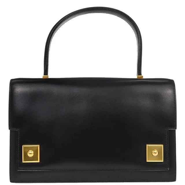 Hermès Black Box Calf Piano Handbag in Black Box leather from AMORE Vintage Tokyo