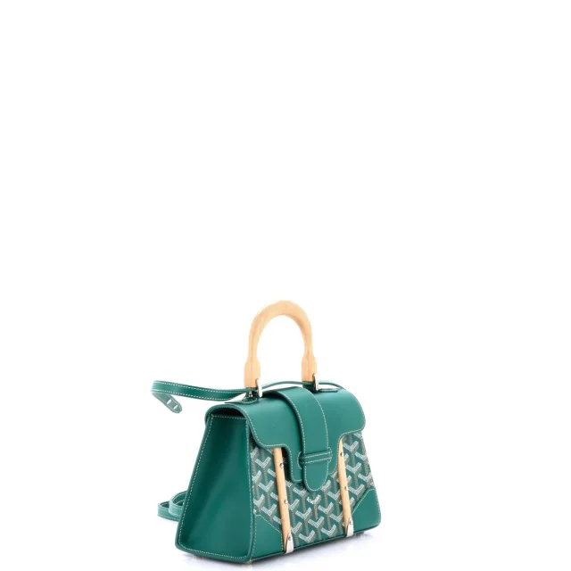 Goyard Structured Saigon Top Handle Bag Coated Canvas with Leather Mini in green Coated canvas from Rebag, photo 2 of 7