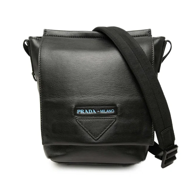 Black Prada Grace Lux Concept Messenger Bag in Black Canvas from Designer Revival