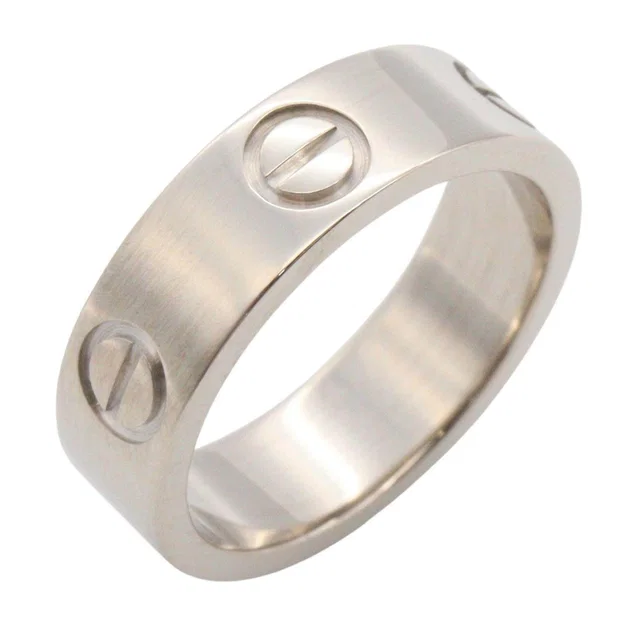 Cartier Love Au750 White Gold Ring Size 49 in White from LuxUness