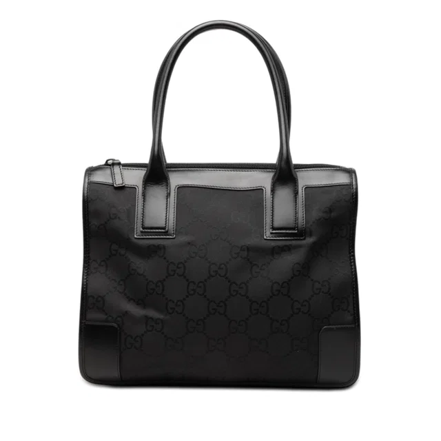 Black Gucci GG Nylon Tote in Black Nylon from Designer Revival