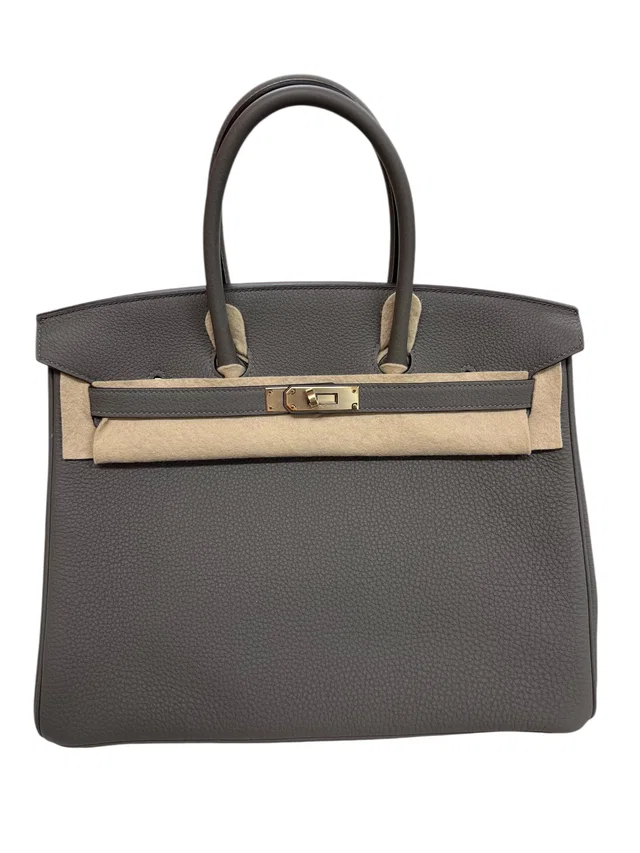 Hermès Birkin 35 Gris Meyer Togo PMBHW #K in Grey Togo leather from Luxury Promise