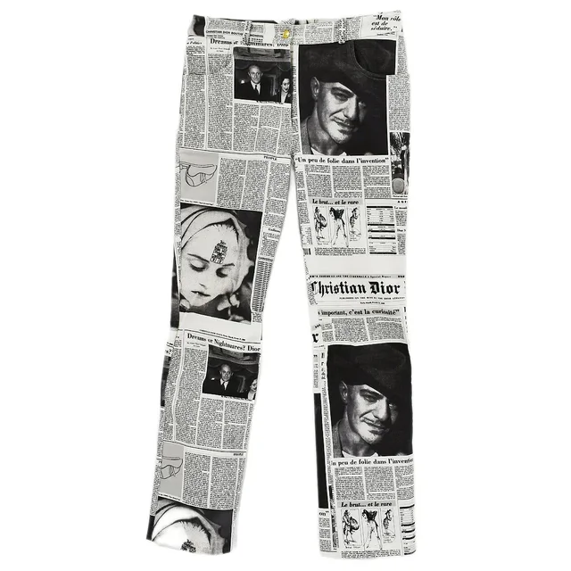Dior Fall 2000 John Galliano Newspaper Pants #38 from AMORE Vintage Tokyo