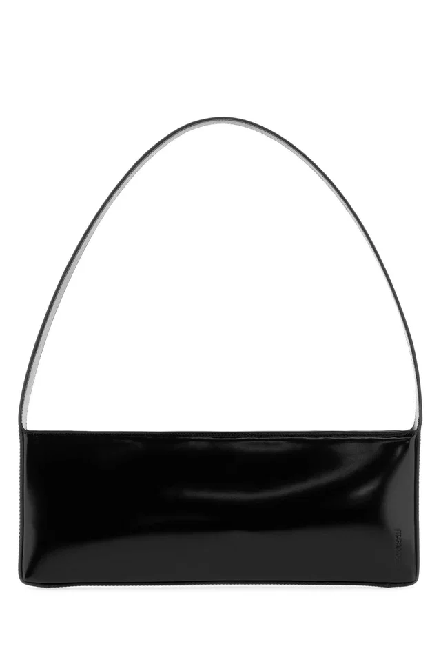 Jil Sander Monolith Ew Shoulder Bag — Black in Black Calfskin from HEWI