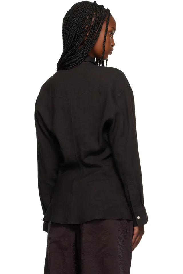 Studio Nicholson Brown Krauss Shirt, photo 3 of 4 from SSENSE