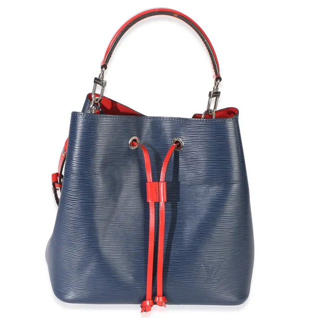 Louis Vuitton Navy Red Epi Neonoe Mm Blue Leather Handbag in Red Leather from HEWI