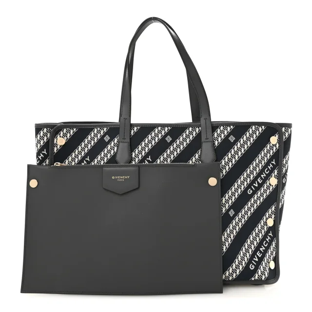 Givenchy Jacquard Medium Bond Tote Oil Blue in Blue Canvas from FASHIONPHILE, photo 3 of 11