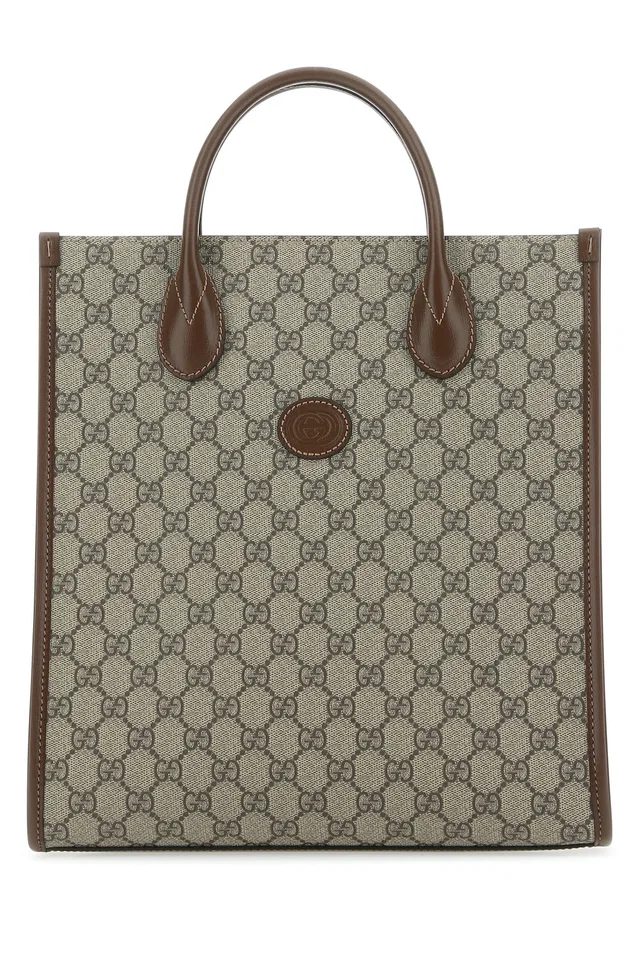 Gucci Gg Supreme Canvas And Leather Tote Bag — Beige in Beige Canvas from HEWI