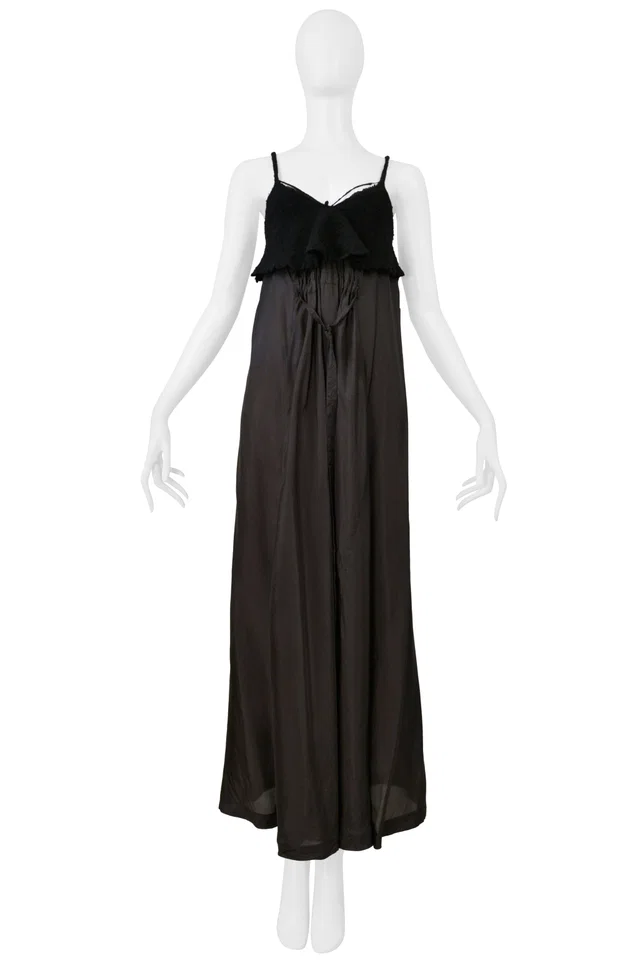 Comme des Garçons Black Tank Dress With Wool Top Fw 2000-2001 in Black Wool from Resurrection Vintage