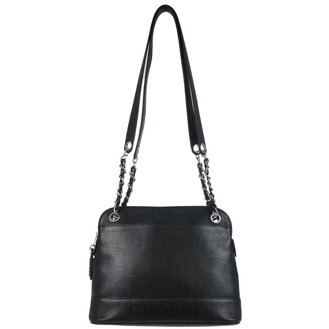 Chanel 1996-1997 Black Caviar Skin Shoulder Bag in Black Caviar leather from AMORE Vintage Tokyo