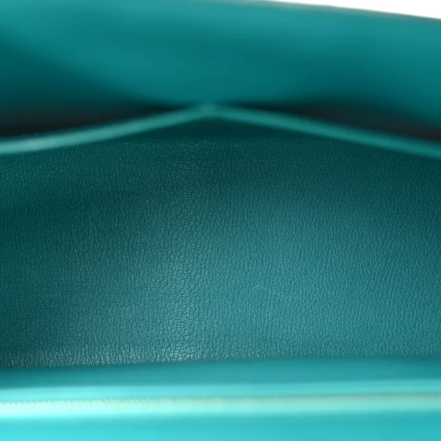 Hermès Epsom Kelly Sellier 32 Bleu Paon in Blue Epsom leather from FASHIONPHILE, photo 5 of 13