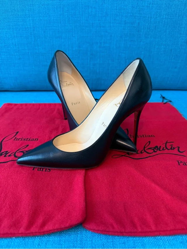 Christian Louboutin Kate 100 Stilettos in black Leather from Poshmark