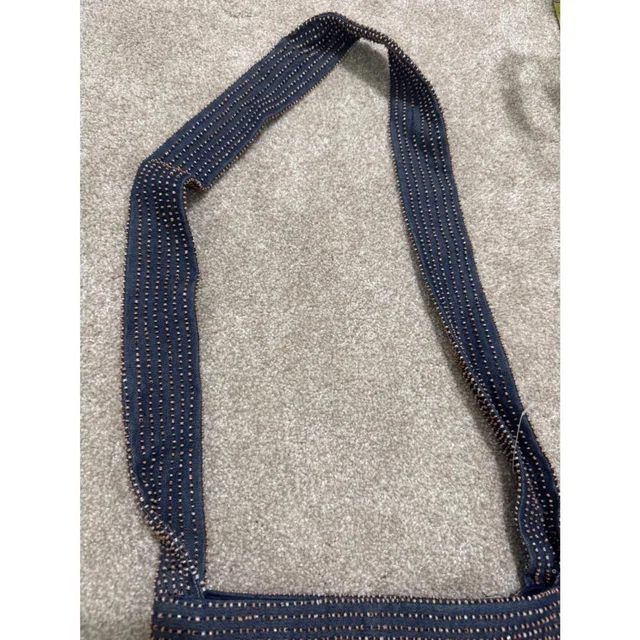 Moynat Women's Party Bag - Navy/Multi in multicolor|blue from Depop, photo 7 of 9