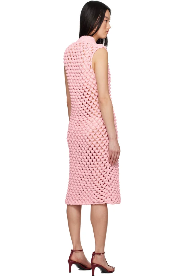 Jil Sander Pink Sleeveless Crewneck Midi Dress, photo 3 of 4 from SSENSE