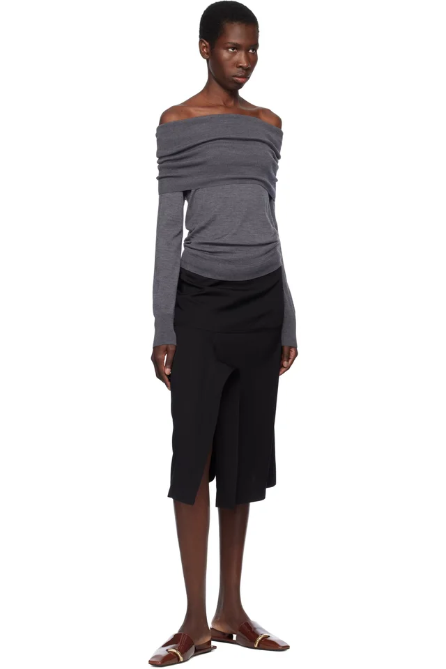 Stella McCartney Gray Light Wool Sweater, photo 4 of 4 from SSENSE