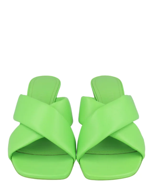 Salvatore Ferragamo Aldura Heel Sandals in green, photo 5 of 6 from ShopSimon