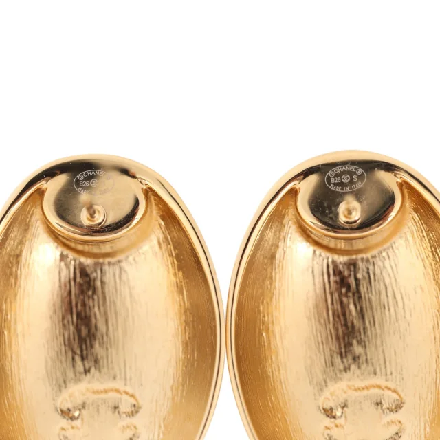 Chanel CC Oval Drop Earrings Black Resin, Gold Tone Hardware in Black Resin from Madison Avenue Couture, photo 5 of 5