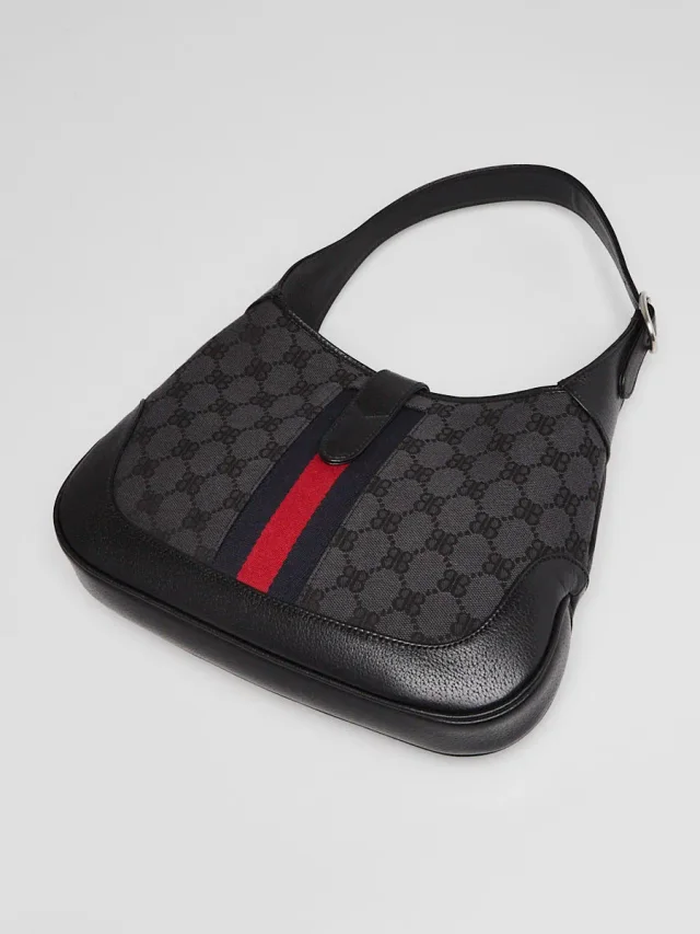 Balenciaga x Gucci Black/Grey Canvas/Leather The Hacker Project 1961 Small Jackie Bag in Black Canvas from Yoogis, photo 3 of 11