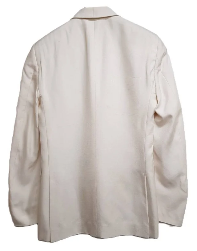 Burberry Single-Breasted Blazer Cream Size: XS in Cream Cotton from Oxfam Online Shop, photo 2 of 2