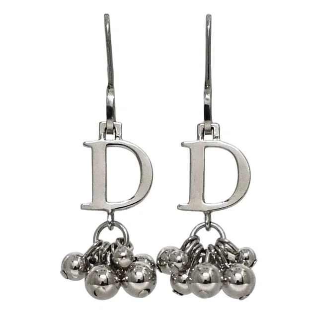 Dior Single Earring Metal Silver Logo in Silver from The Reluxe