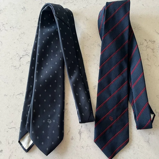 2 Christian Dior Ties in black|red from Poshmark