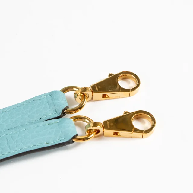 Hermès Kelly 28 Bleu Atoll Clemence GHW in Blue Clemence leather from Labellov, photo 16 of 17
