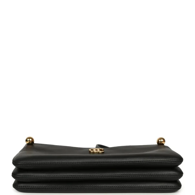 Chanel "Chic Studs" Clutch Bag Black Lambskin Gold Hardware in Black Lambskin from Madison Avenue Couture, photo 7 of 11