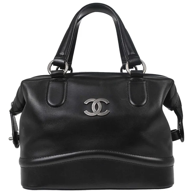 Chanel 2005-2006 Black Calfskin Country Ride Doctor Bag Handbag in Black Calfskin from AMORE Vintage Tokyo