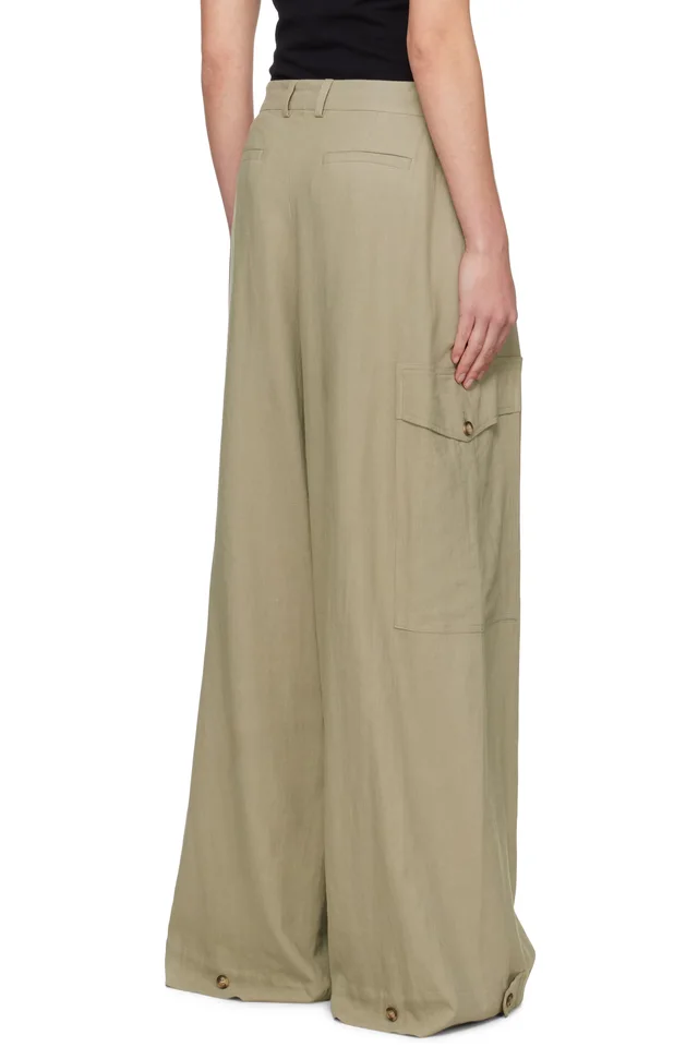 La Collection Green Stein Trousers, photo 3 of 4 from SSENSE