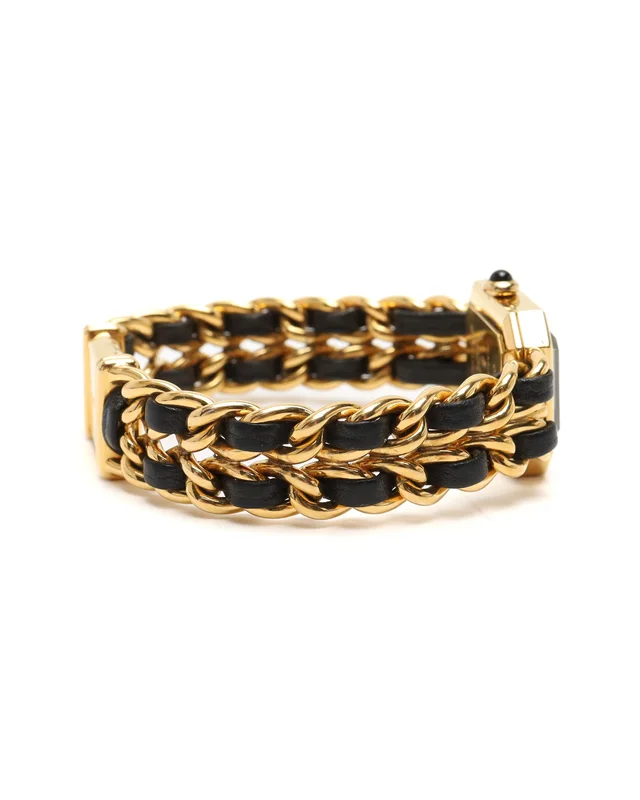 Chanel Première Rock M 20mm Gold-Plated Black Dial Quartz Watch in Black Leather from A Retro Tale, photo 7 of 8