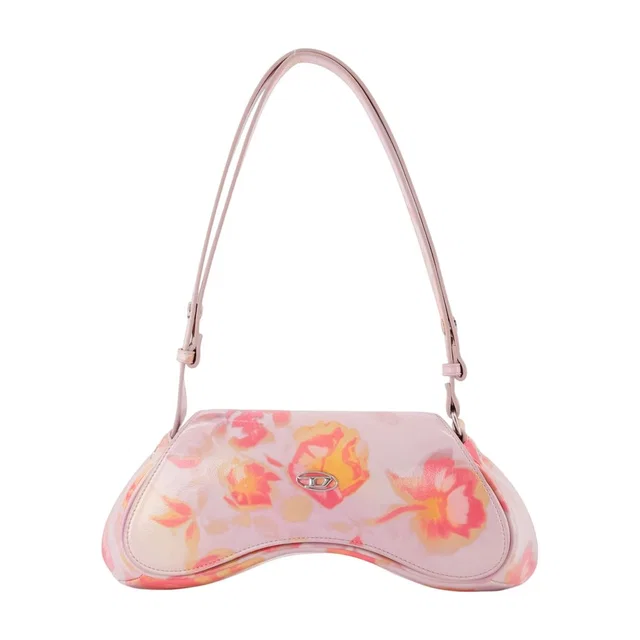 Diesel Floral-Print Faux Leather Shoulder Bag — Pink Faux_leather in Pink Leather from HEWI