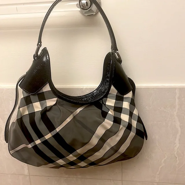 Burberry Smoke Check Shoulder Bag in black|gray Nylon from Poshmark, photo 1 of 1