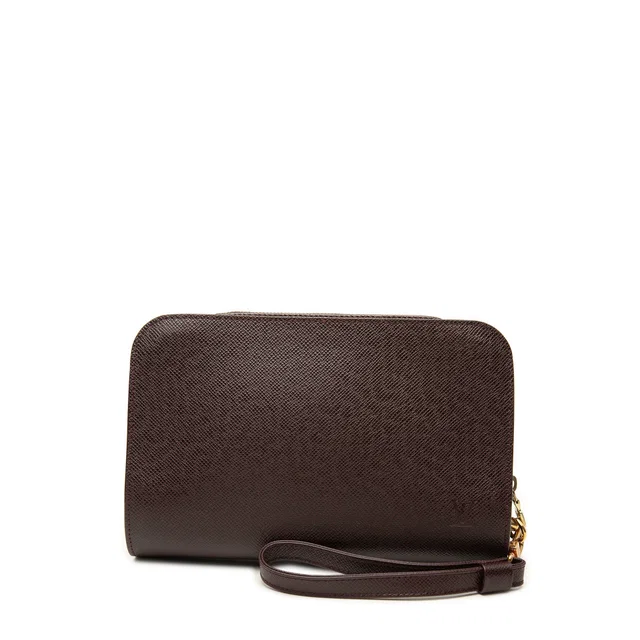 Red Louis Vuitton Taiga Baikal Clutch Bag in Red Leather from Designer Revival