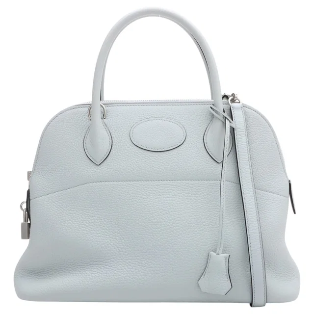 Hermès 2018 Bolide 31 Bleu Pale in Blue Clemence leather from VINTAGE QOO TOKYO