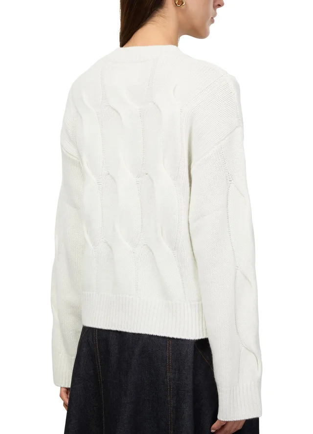 LISA YANG Sammie cashmere sweater in White 100% cashmere knit, photo 5 of 7 from 24S (US)