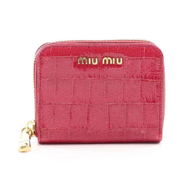 Miu Miu Coin Purse Pink Leather in Pink Leather from The Reluxe