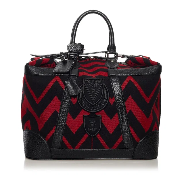 Red Louis Vuitton Grimaud Vail Blanket Travel Bag in Red Wool from Designer Revival