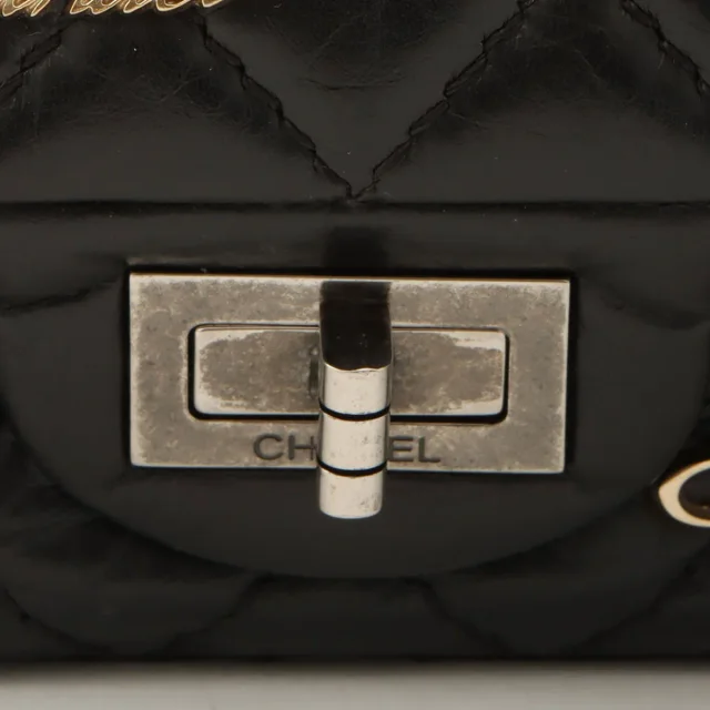 Chanel Around 2012 Made Icon 2.55 Chain Shoulder Bag Black in Black Calfskin from VINTAGE QOO TOKYO, photo 7 of 15