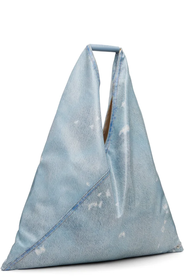 MM6 Maison Margiela Blue Classic Triangle Tote, photo 2 of 4 from SSENSE